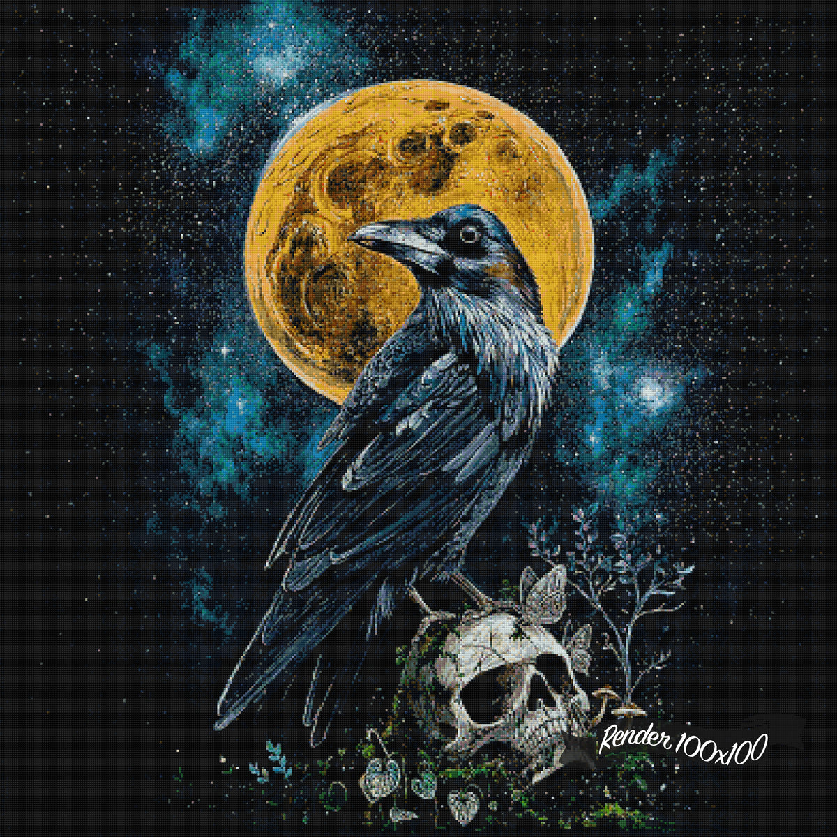 Raven Under Golden Moon ©Silvia Popescu