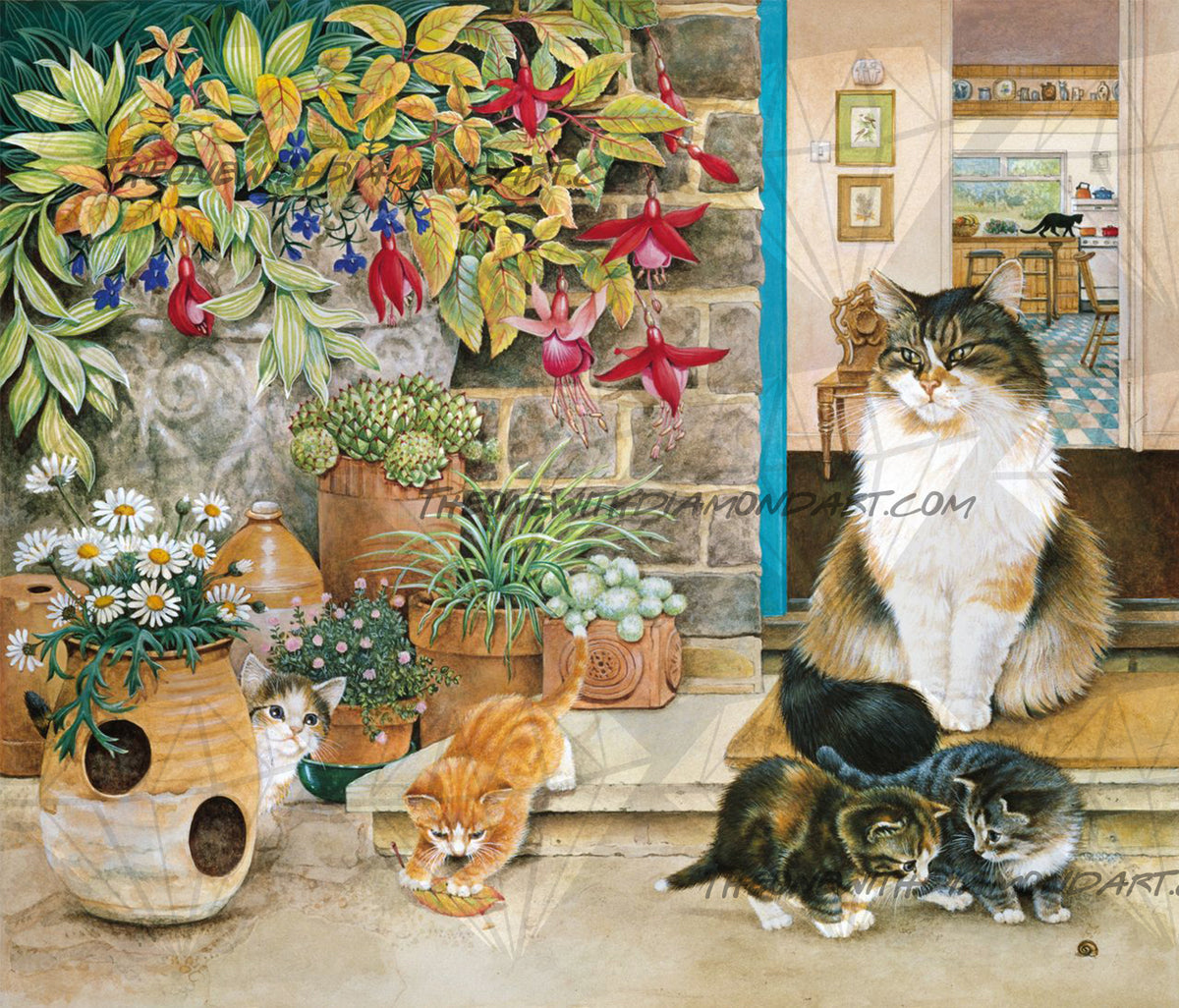 *Paint By Numbers* Agneatha And Her Kittens On The Doorstep ©Ivory Cats