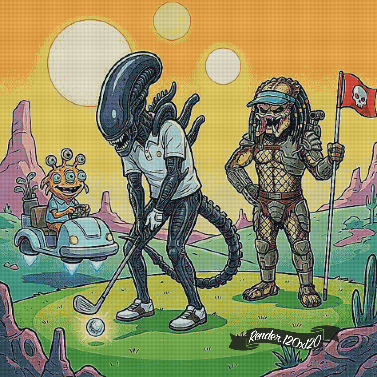 Alien Tee-Off ©Jigsaw Creates