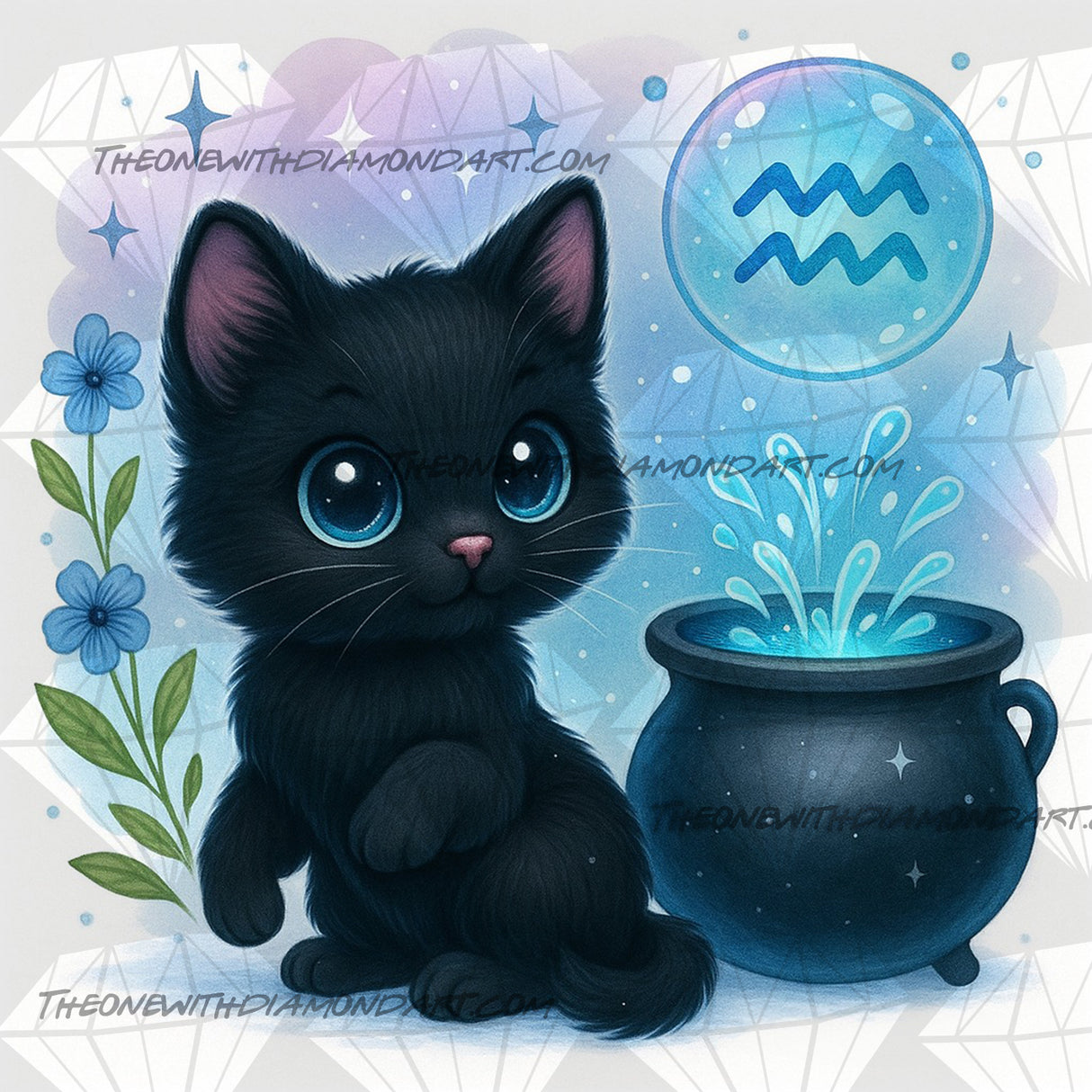 Aquarius Kitten ©The One With The Diamond Art