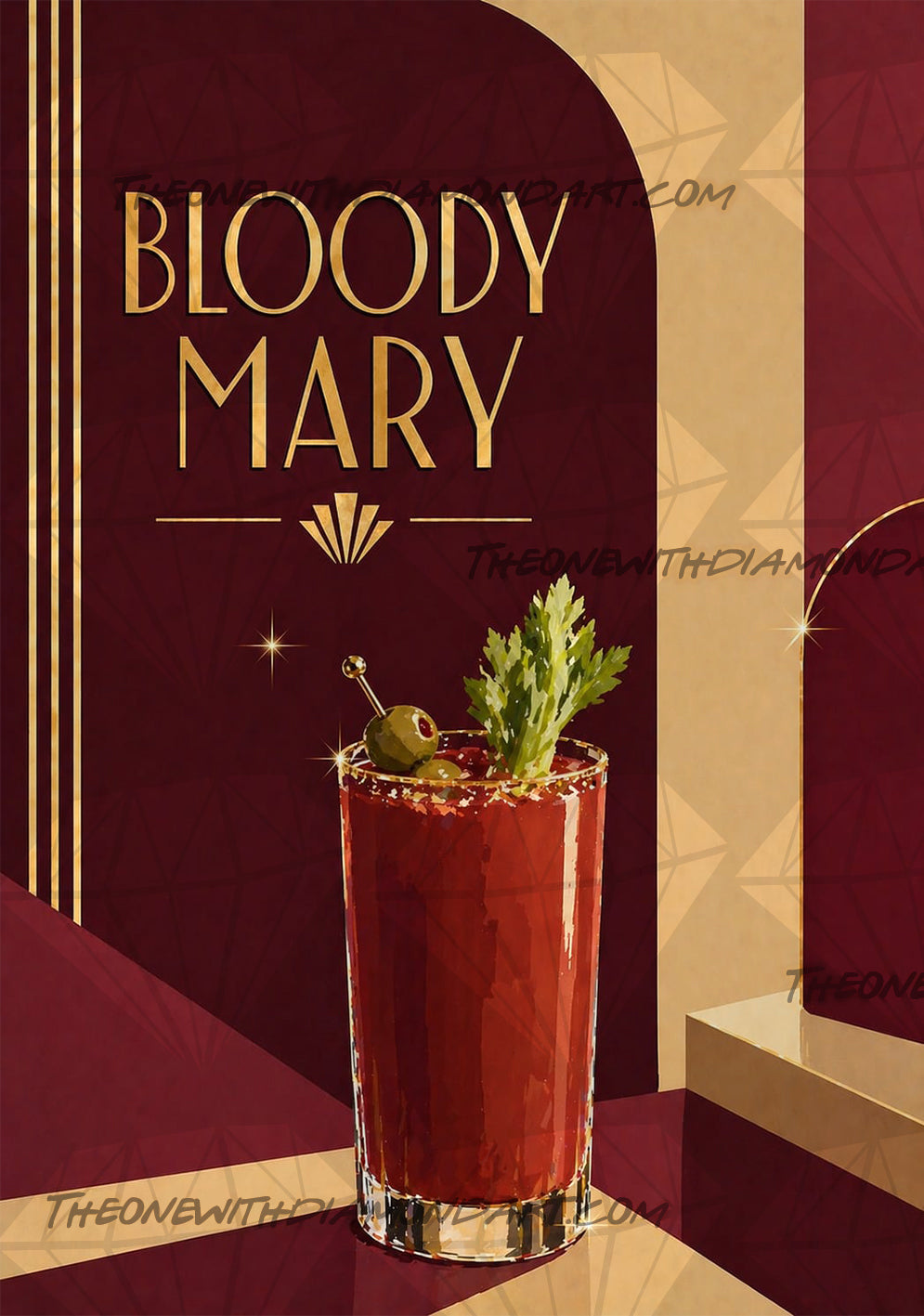 *Paint By Numbers* Cocktail Hour - Bloody Mary ©The One With The Diamond Art