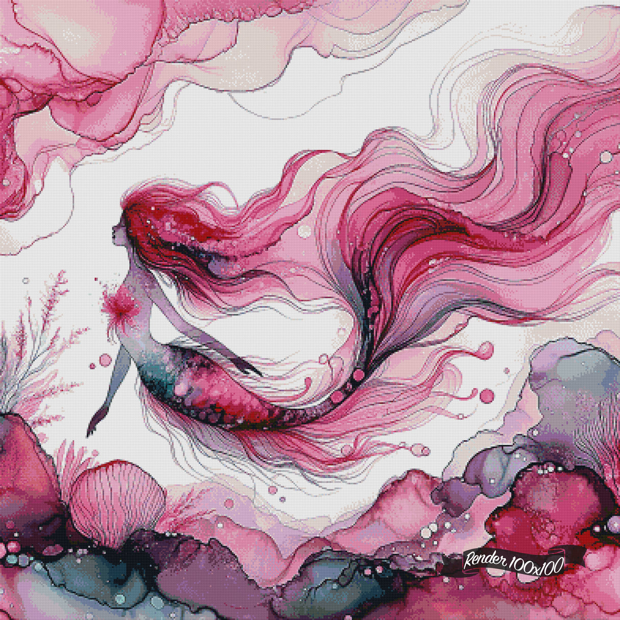 Blushing Mermaid ©Cocomarshmallow Art