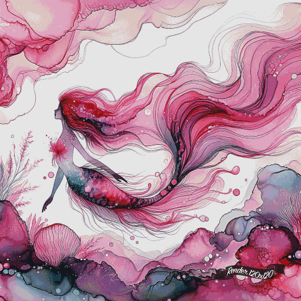 Blushing Mermaid ©Cocomarshmallow Art