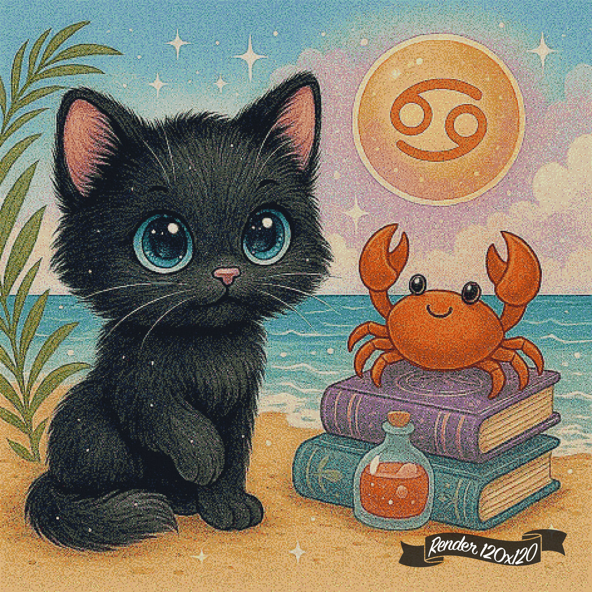 Cancer Kitten ©The One With The Diamond Art