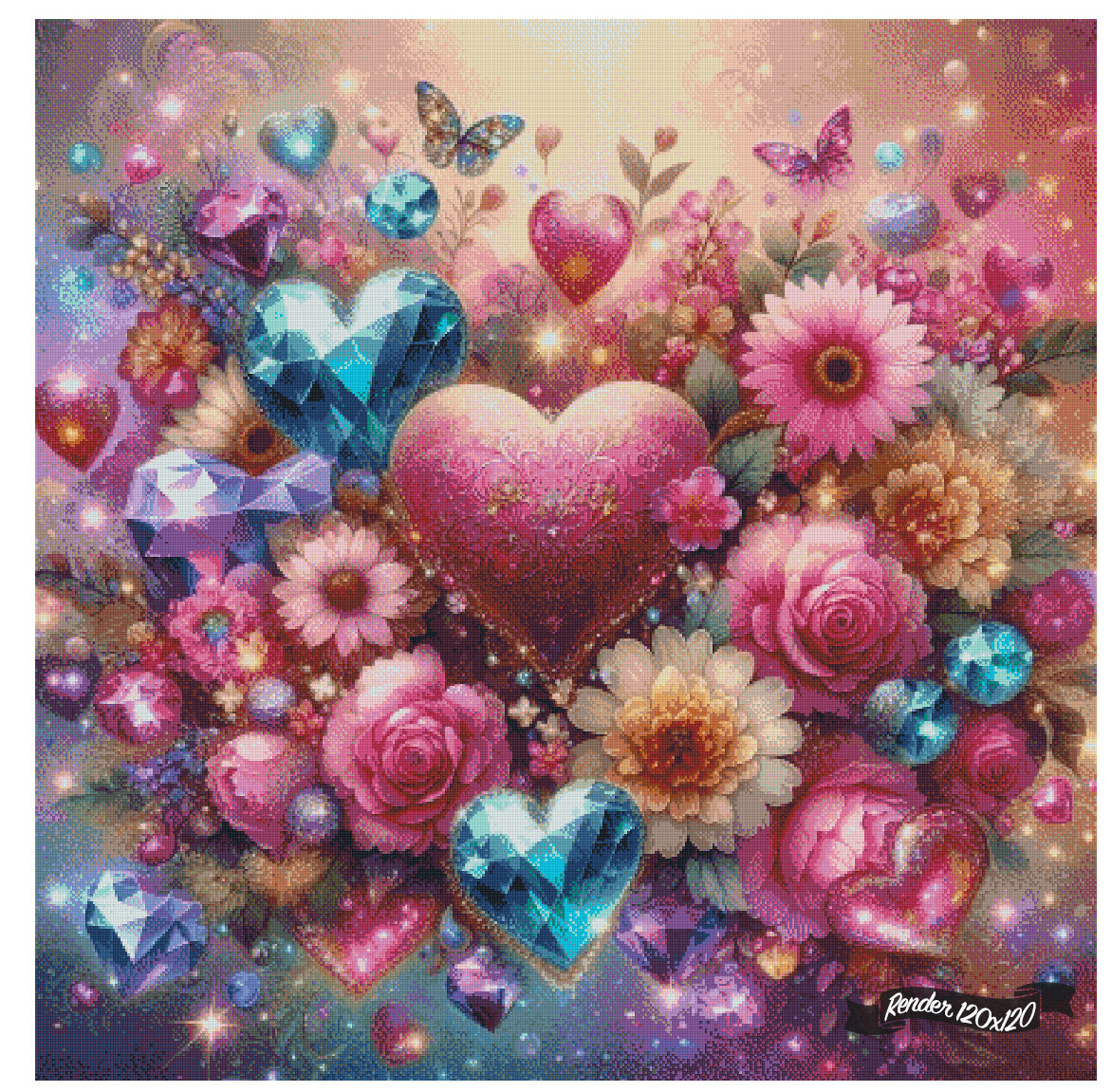 Diamond Flower Bouquet ©Artifey