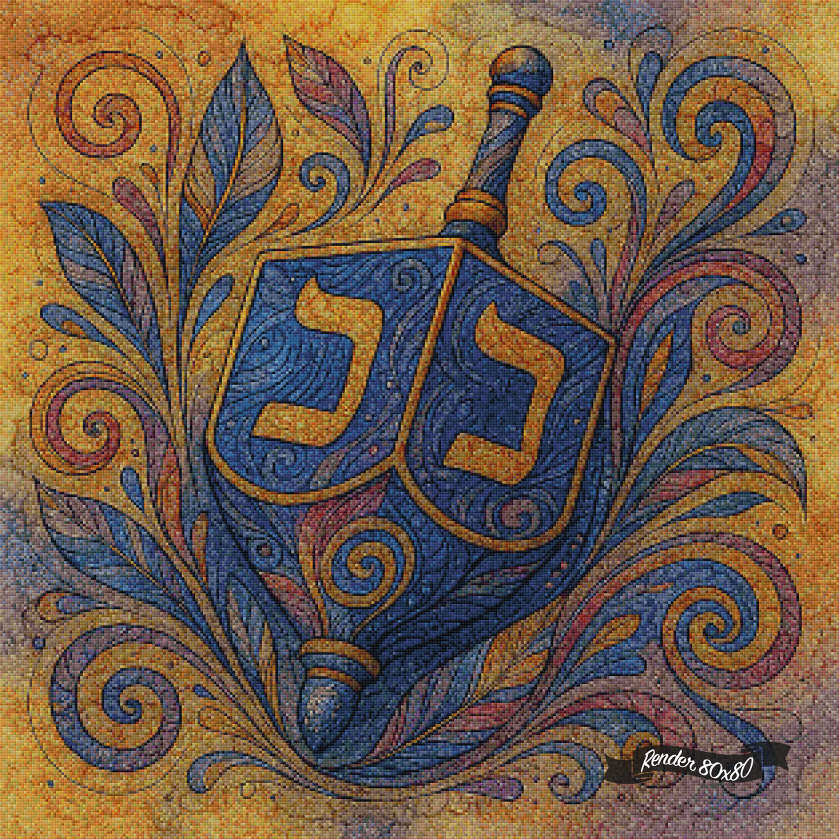 *Limited Edition* Dreidel of Divine Deliverance ©The One With The Diamond Art