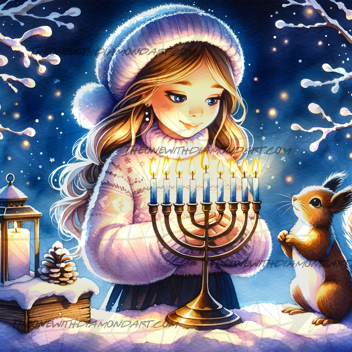 Hanukkah diamond art cards