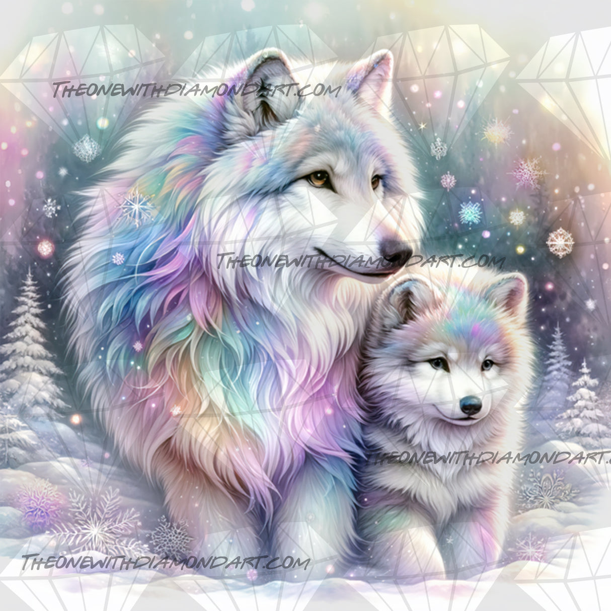 Luminous Arctic Wolves ©Cocomarshmallow Art