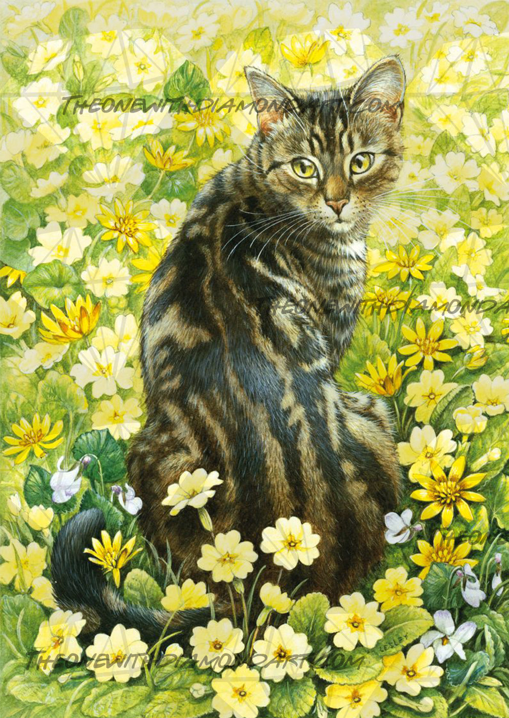 *Paint By Numbers* Octopussy In Spring Flowers ©Ivory Cats