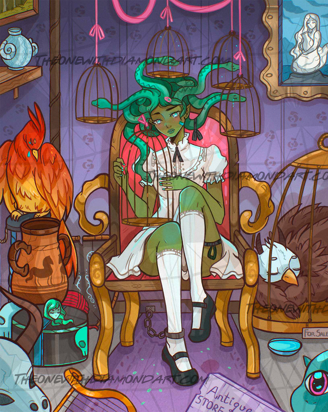 *Hand-Rendered* Medusa's Antique Store ©Larienne