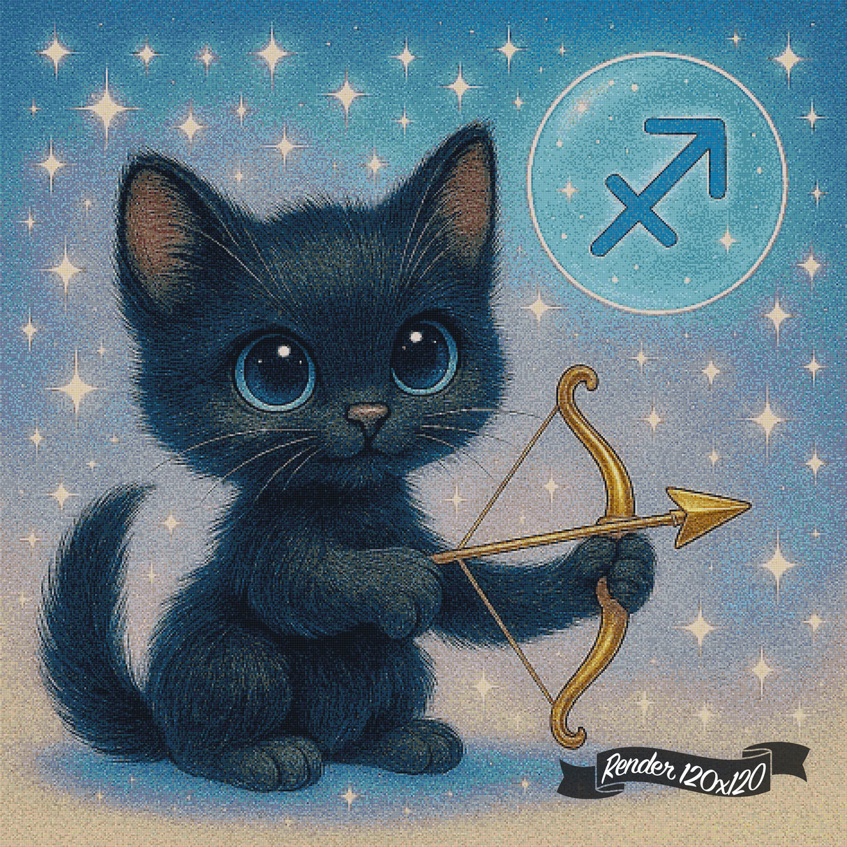 Sagittarius Kitten ©The One With The Diamond Art