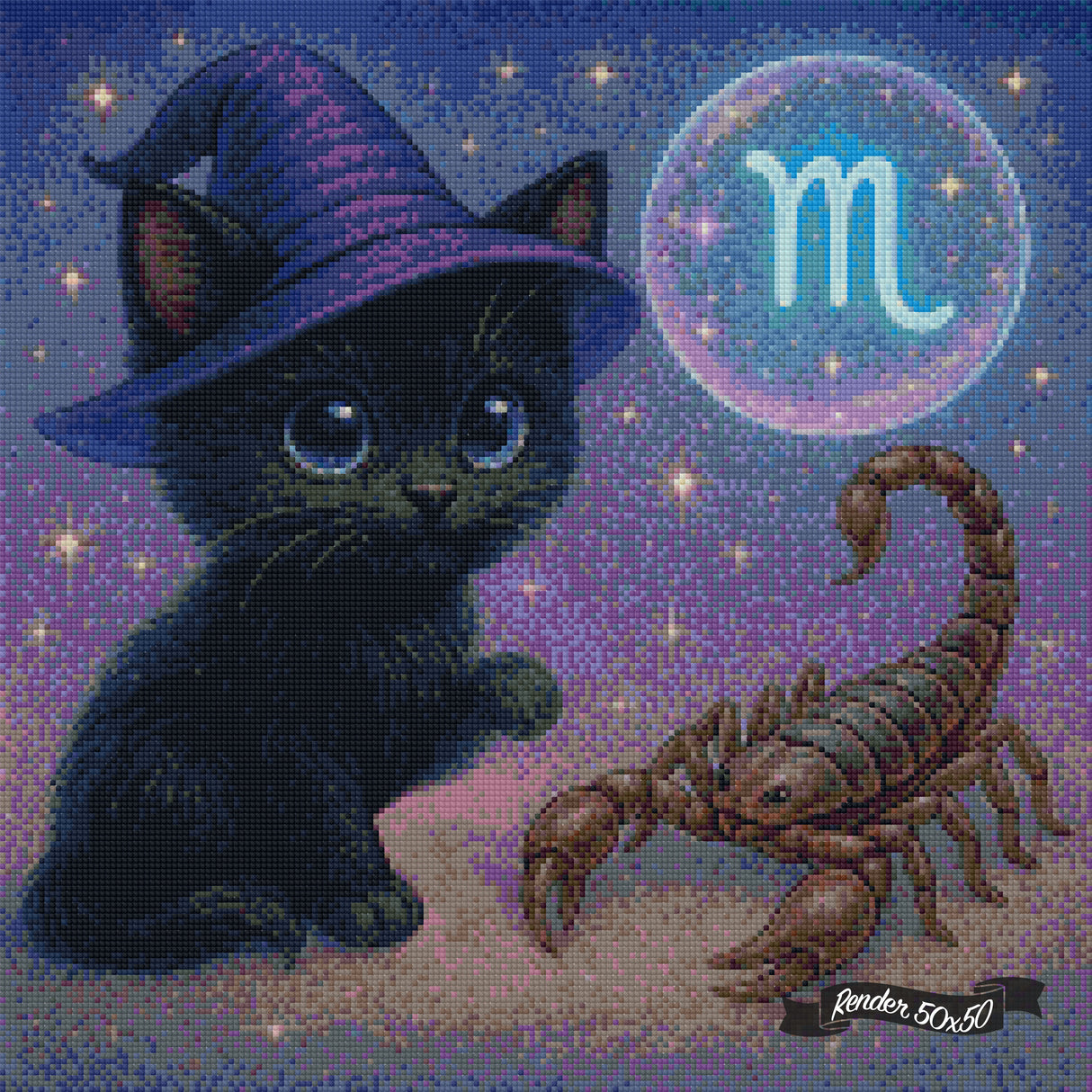 Scorpio Kitten ©The One With The Diamond Art