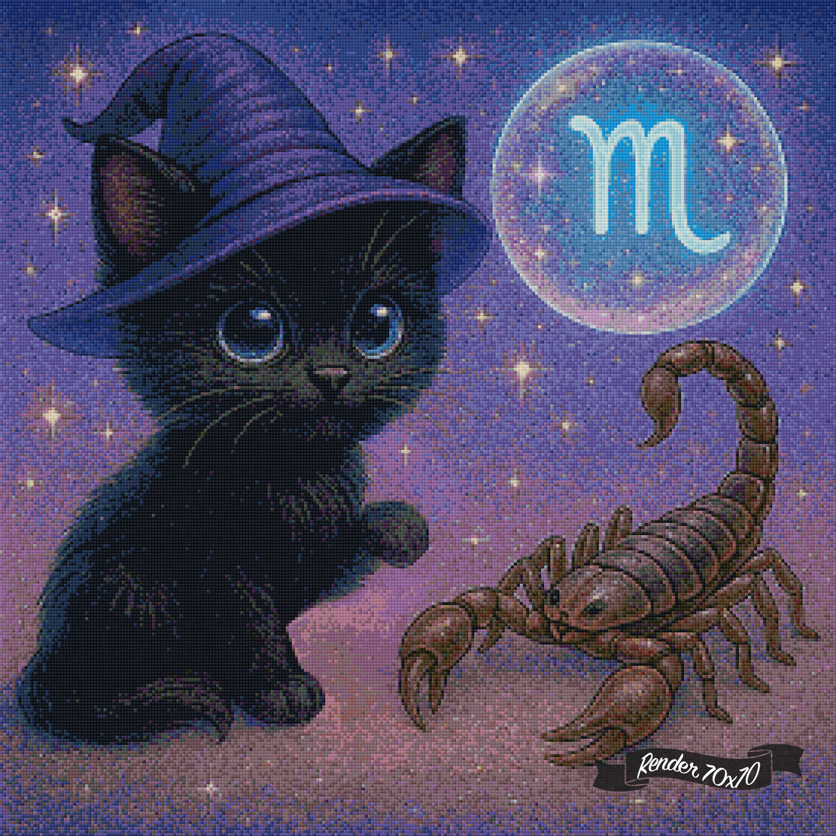 Scorpio Kitten ©The One With The Diamond Art