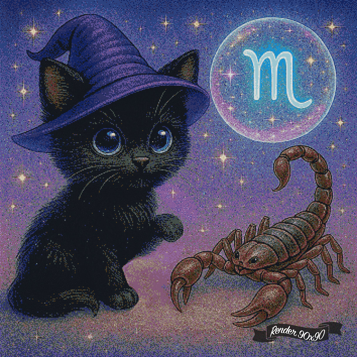 Scorpio Kitten ©The One With The Diamond Art