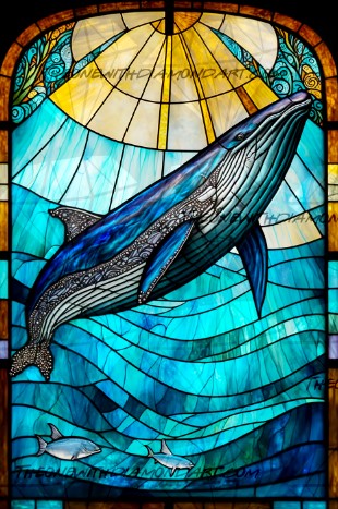 Stained Glass Whale
