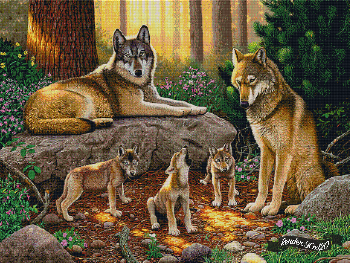 A Family Of Wolves ©Chris Hiett. Licensed by MGL, www.mglart.com