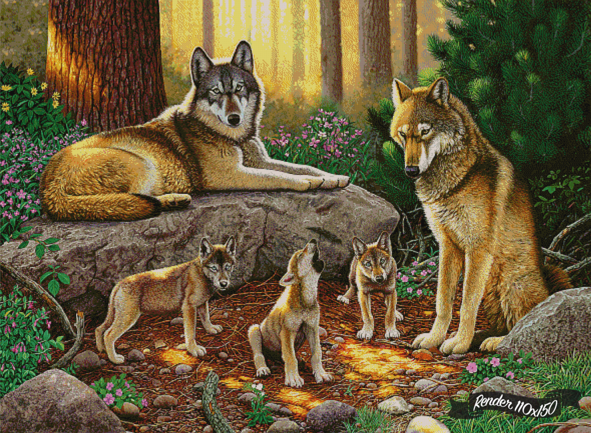 A Family Of Wolves ©Chris Hiett. Licensed by MGL, www.mglart.com