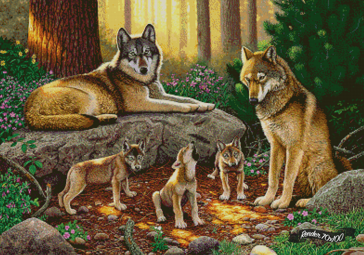 A Family Of Wolves ©Chris Hiett. Licensed by MGL, www.mglart.com