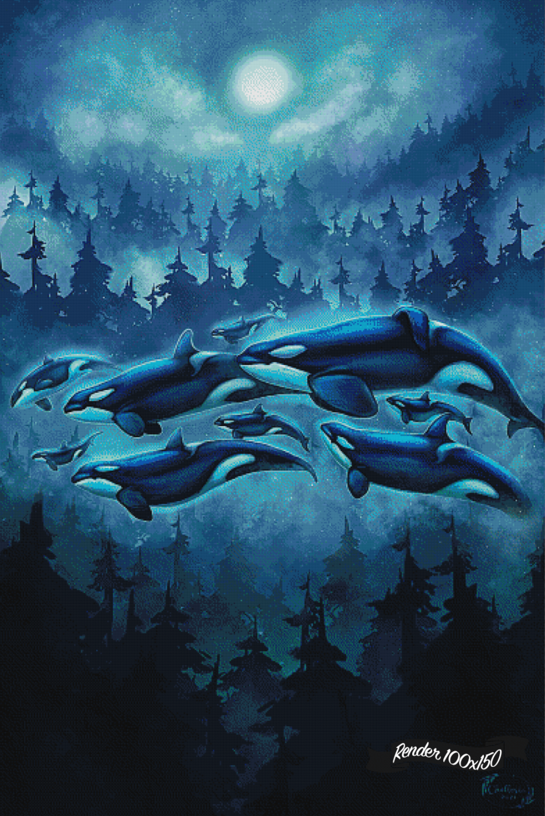 Transcendent Orca - Moon Sea ©Chellosia