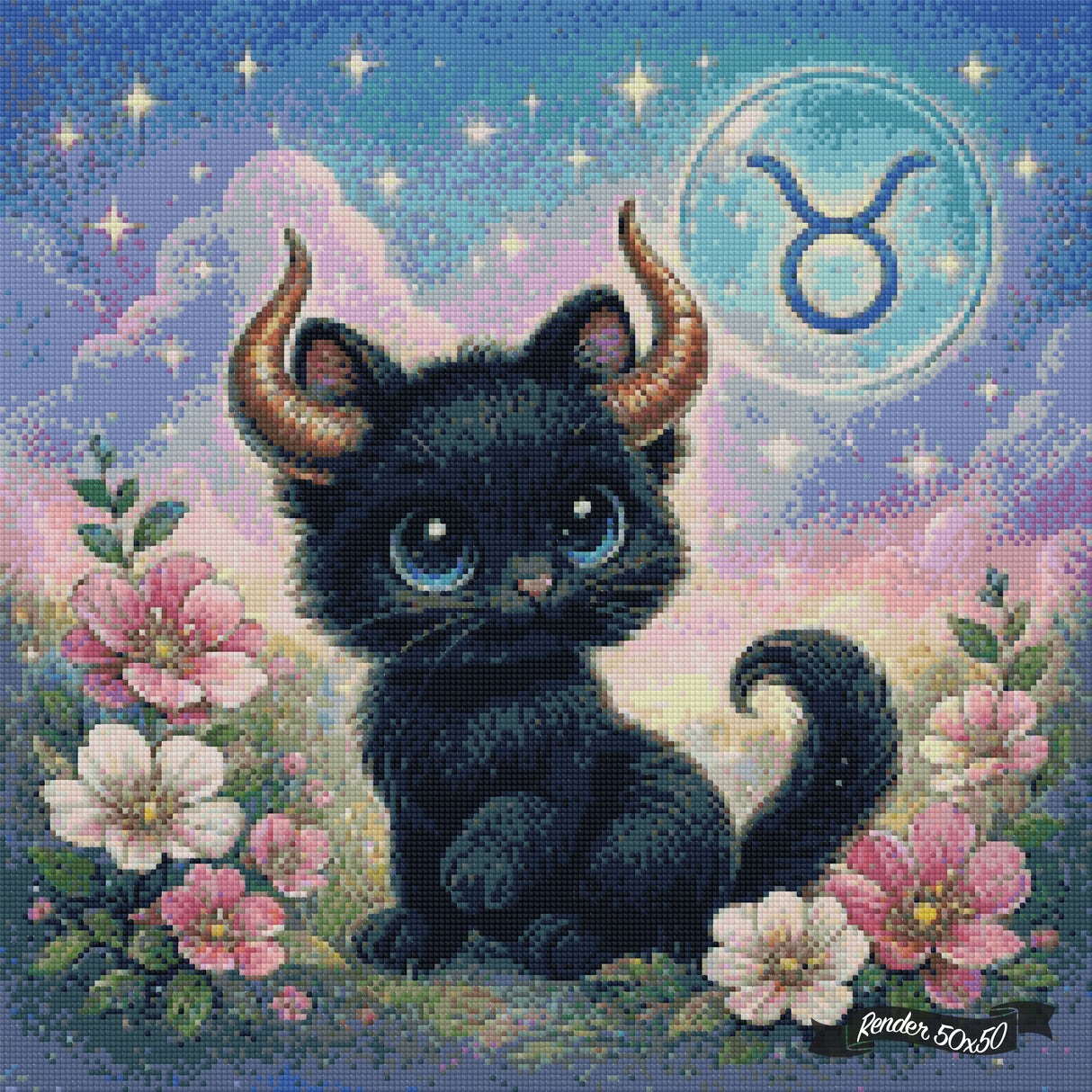 Taurus Kitten ©The One With The Diamond Art