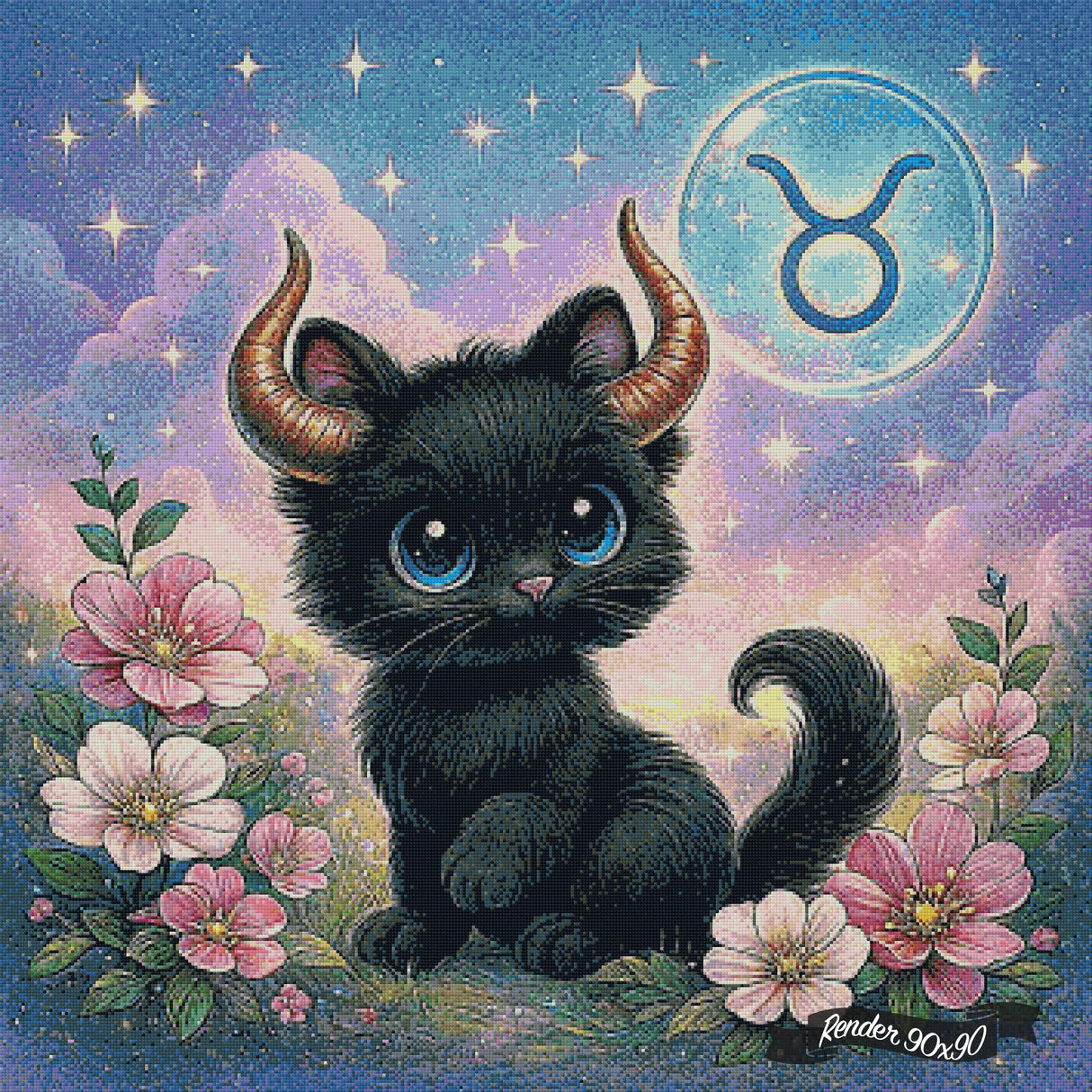 Taurus Kitten ©The One With The Diamond Art