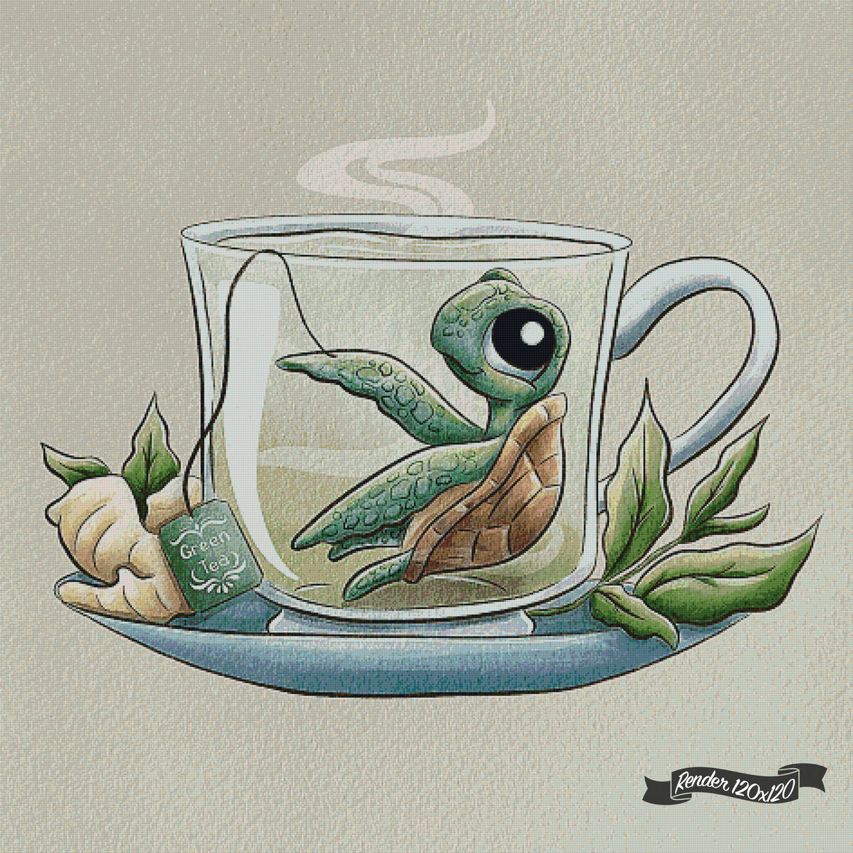 Tea Collective - Sea Turtle ©Parente Illustration