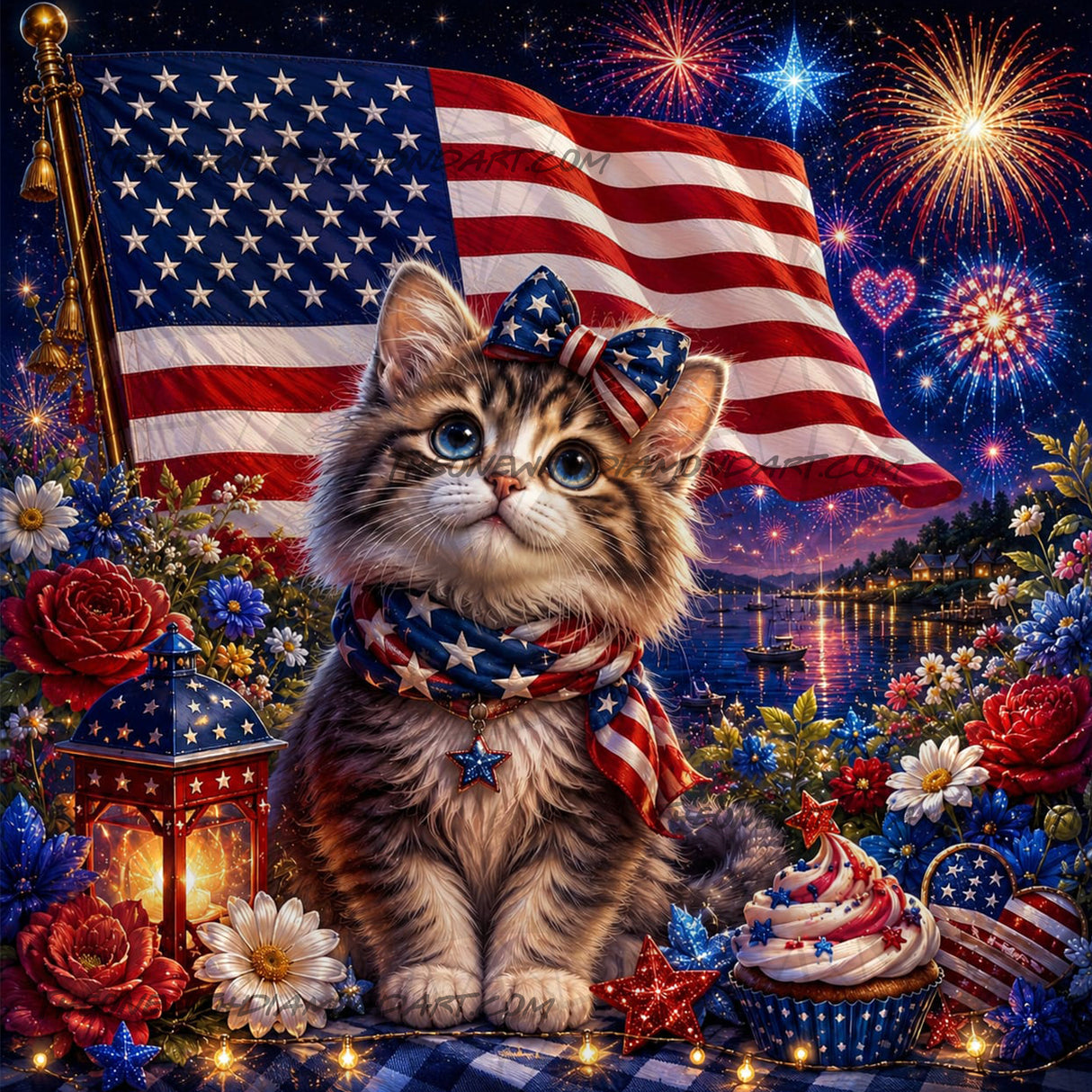 The All-American Kitty ©The One With The Diamond Art