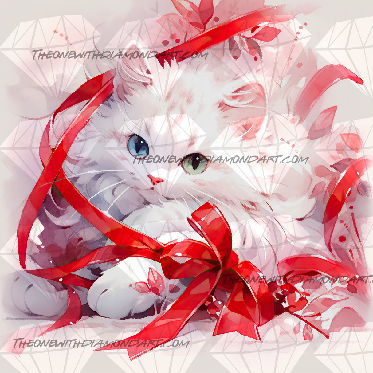 The Fluffy Cat Of Christmas ©Cocomarshmallow Art
