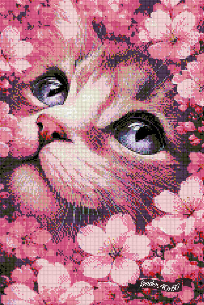 Valentine's Kitty ©The One With The Diamond Art