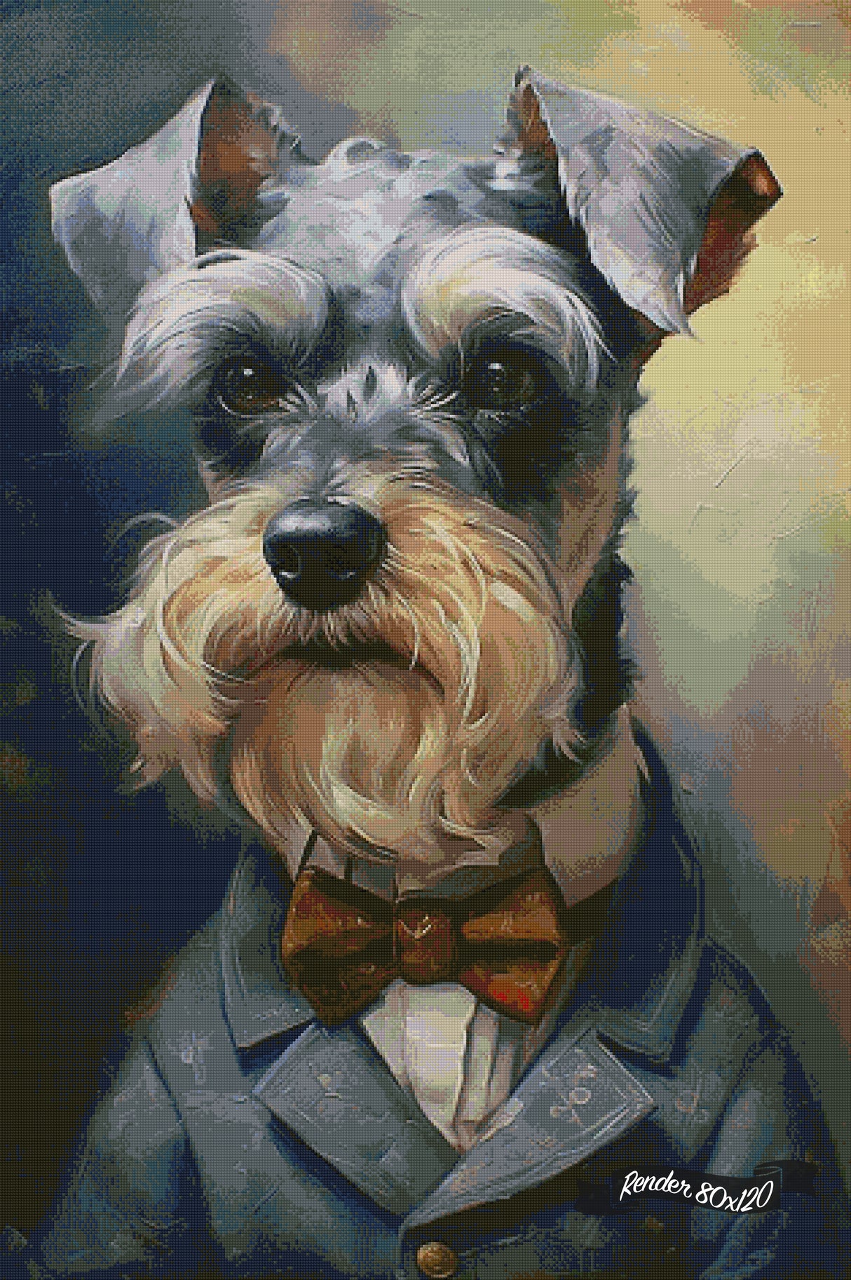 Victorian Pets - Dapper Schnauzer In A Red Bow Tie ©Wumples / GratefulLicensing.com