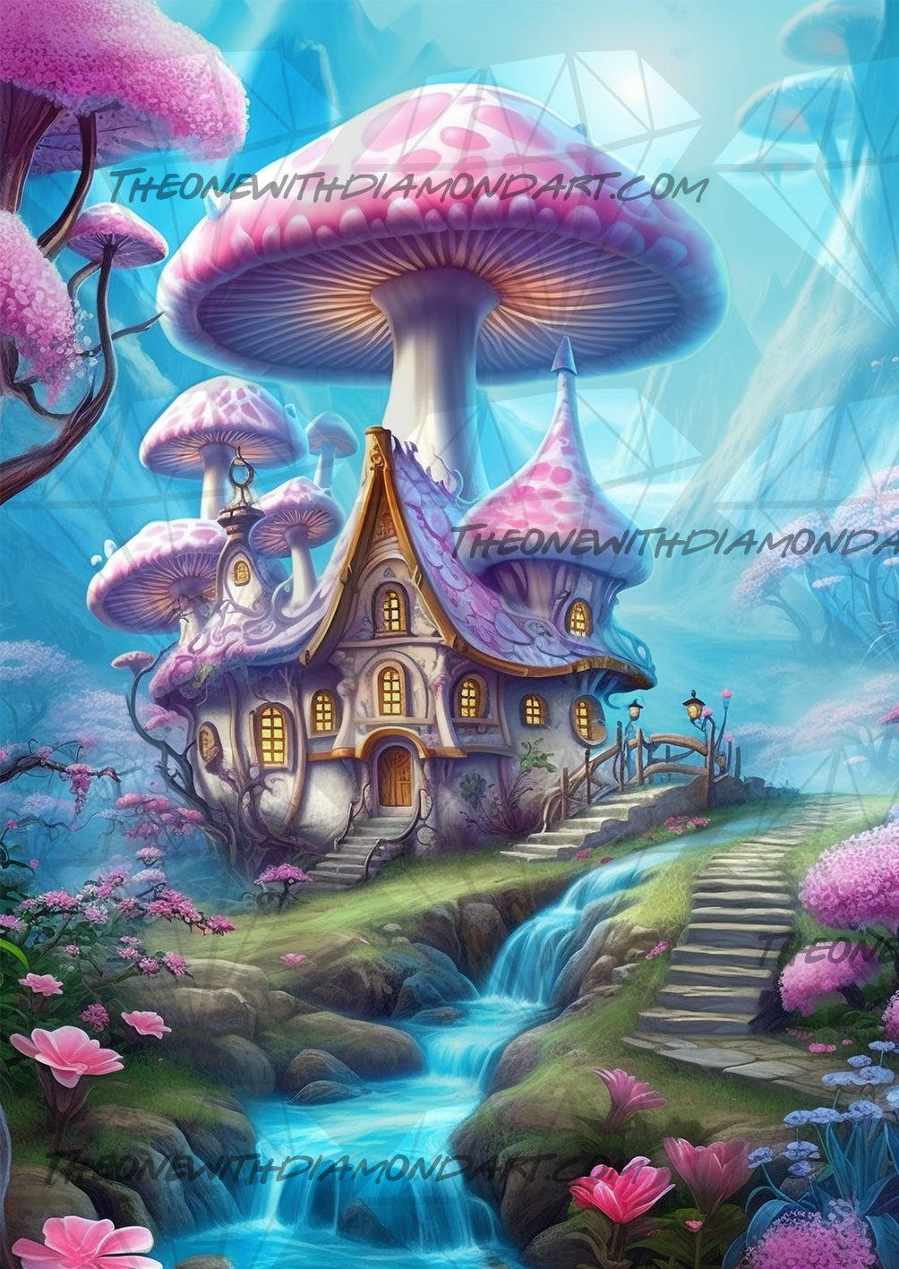 Home In The Mushroom Forest ©Morgana Fantasy AI – The One With The Diamond  Art