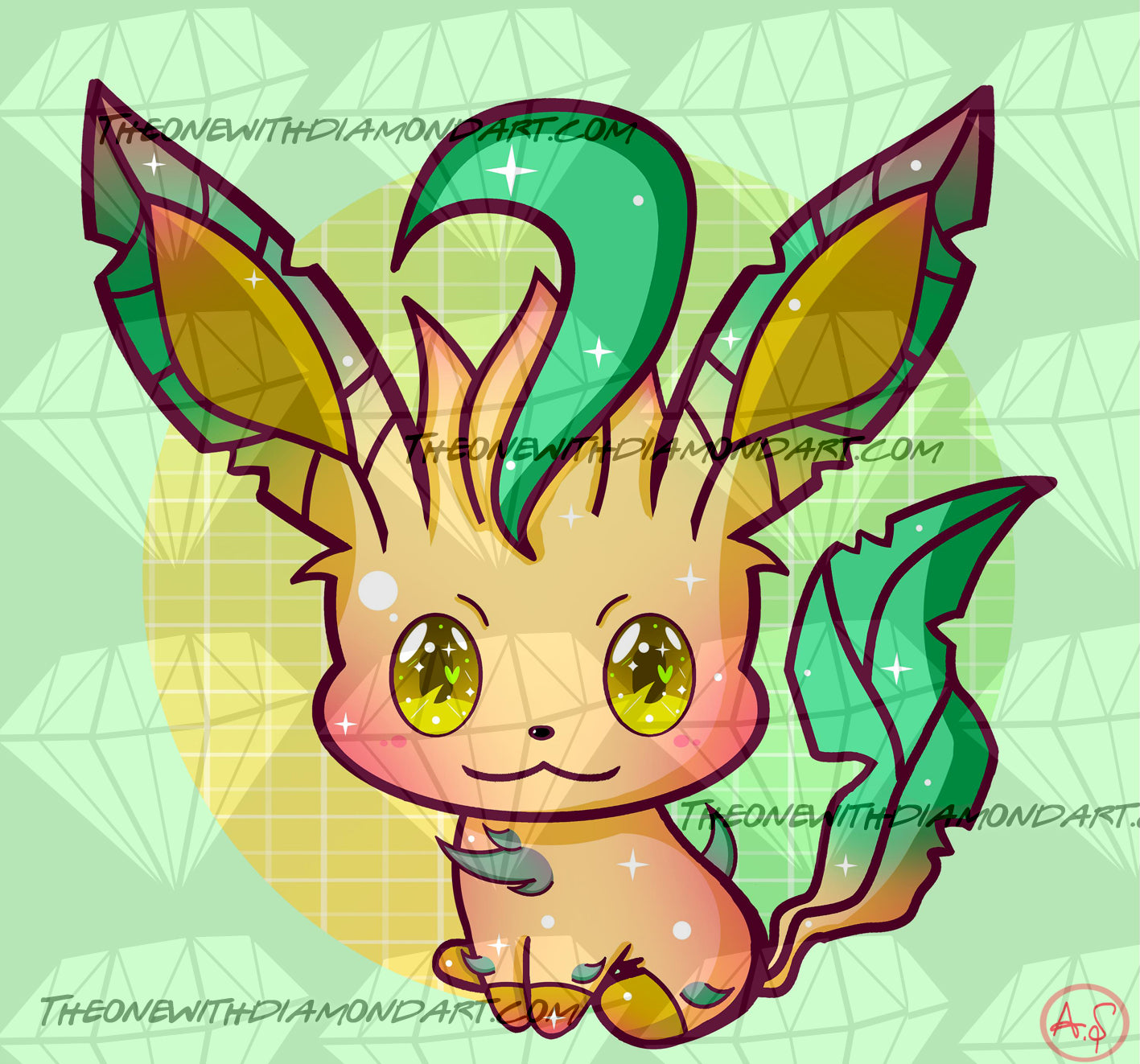 Chibi Flareon ©Aaliyah@CraftieNymphs – The One With The Diamond Art