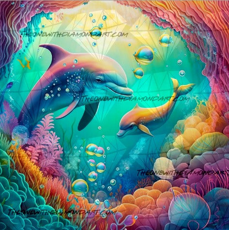 Diamond Painting - Dolphins and sea