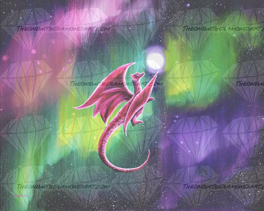 Dragon Soaring Through The Northern Lights ©Laura Milnor Iverson