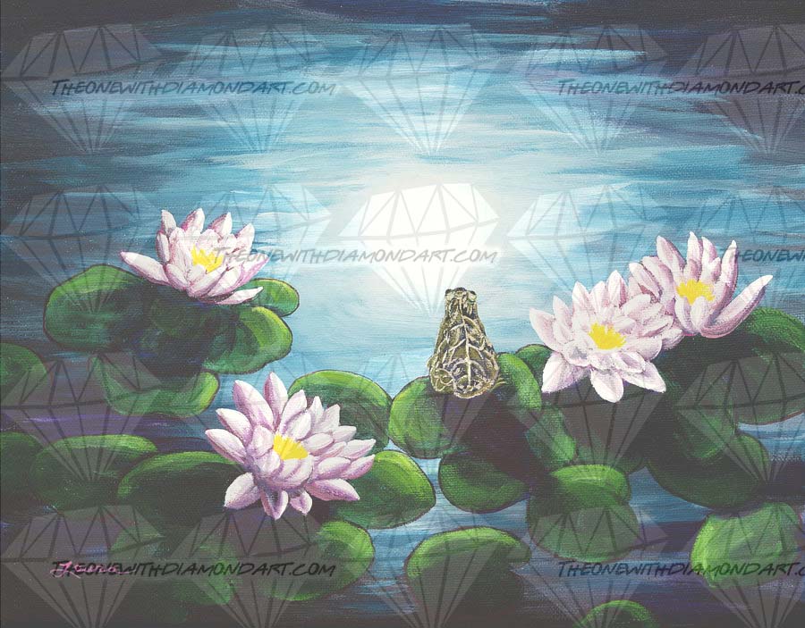 Frog In A Moonlight Pond ©Laura Milnor Iverson
