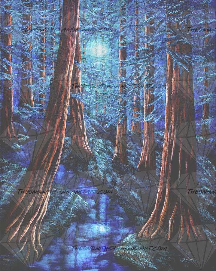 Moonrise Over The Los Altos Redwood Grove ©Laura Milnor Iverson