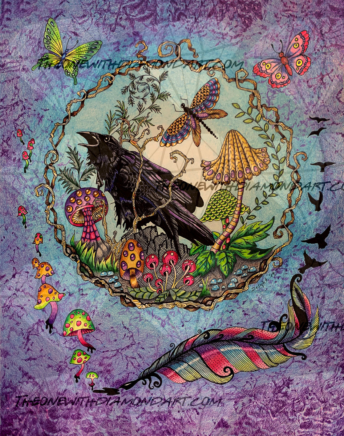 Raven's Mushroom ©Delights Fantasy Art – The One With The Diamond Art
