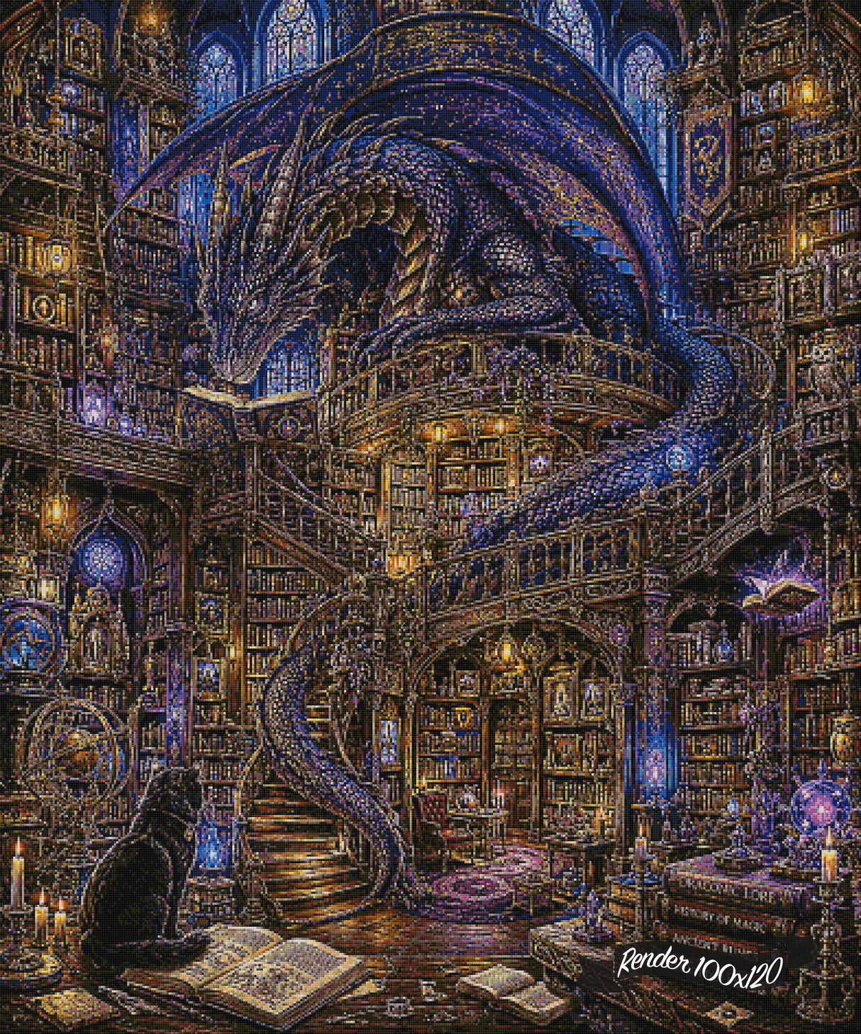 Dragon Guardian Of The Arcane Library ©The One With The Diamond Art