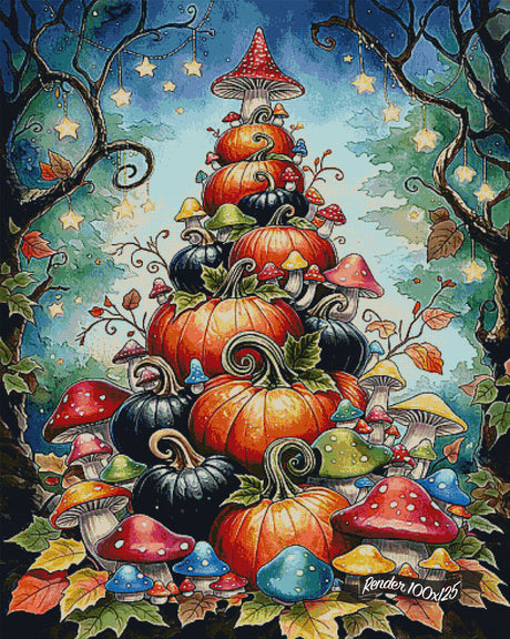 The Curious Pumpkin Tree ©Cocomarshmallow Art
