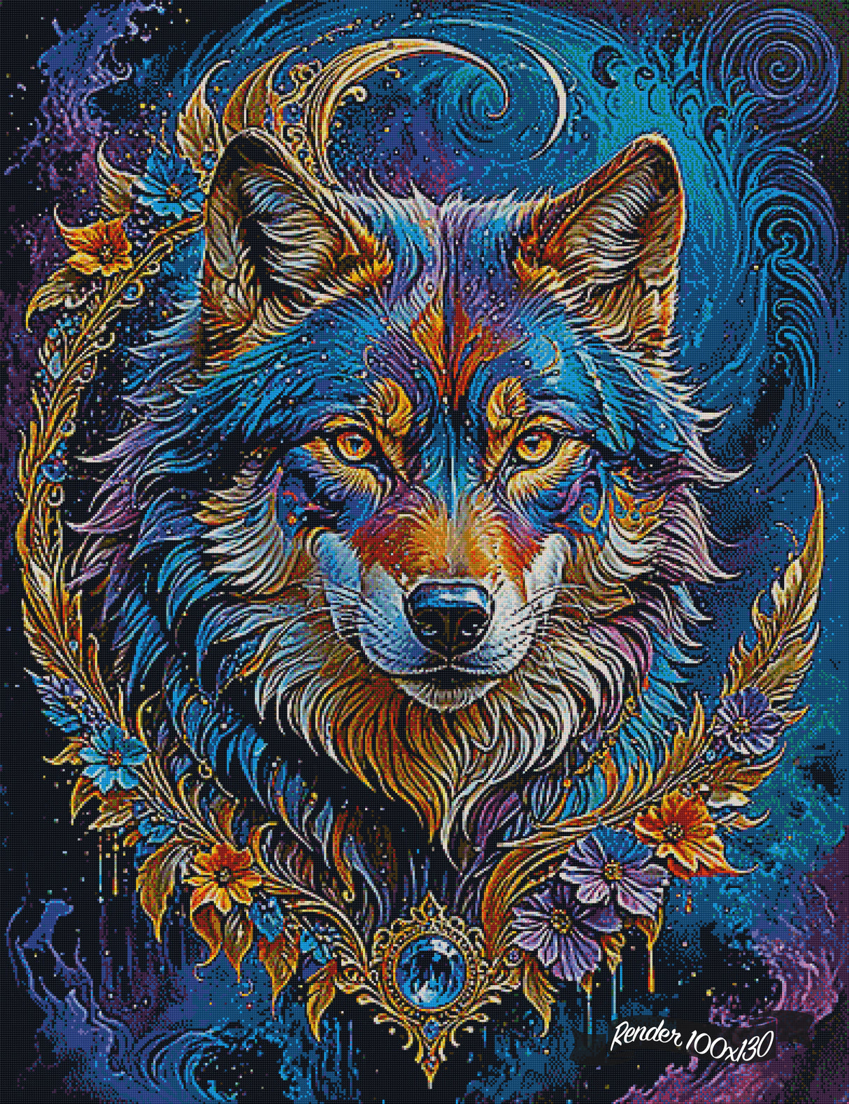 Bluesy Wolf Motif ©CajunBeauty
