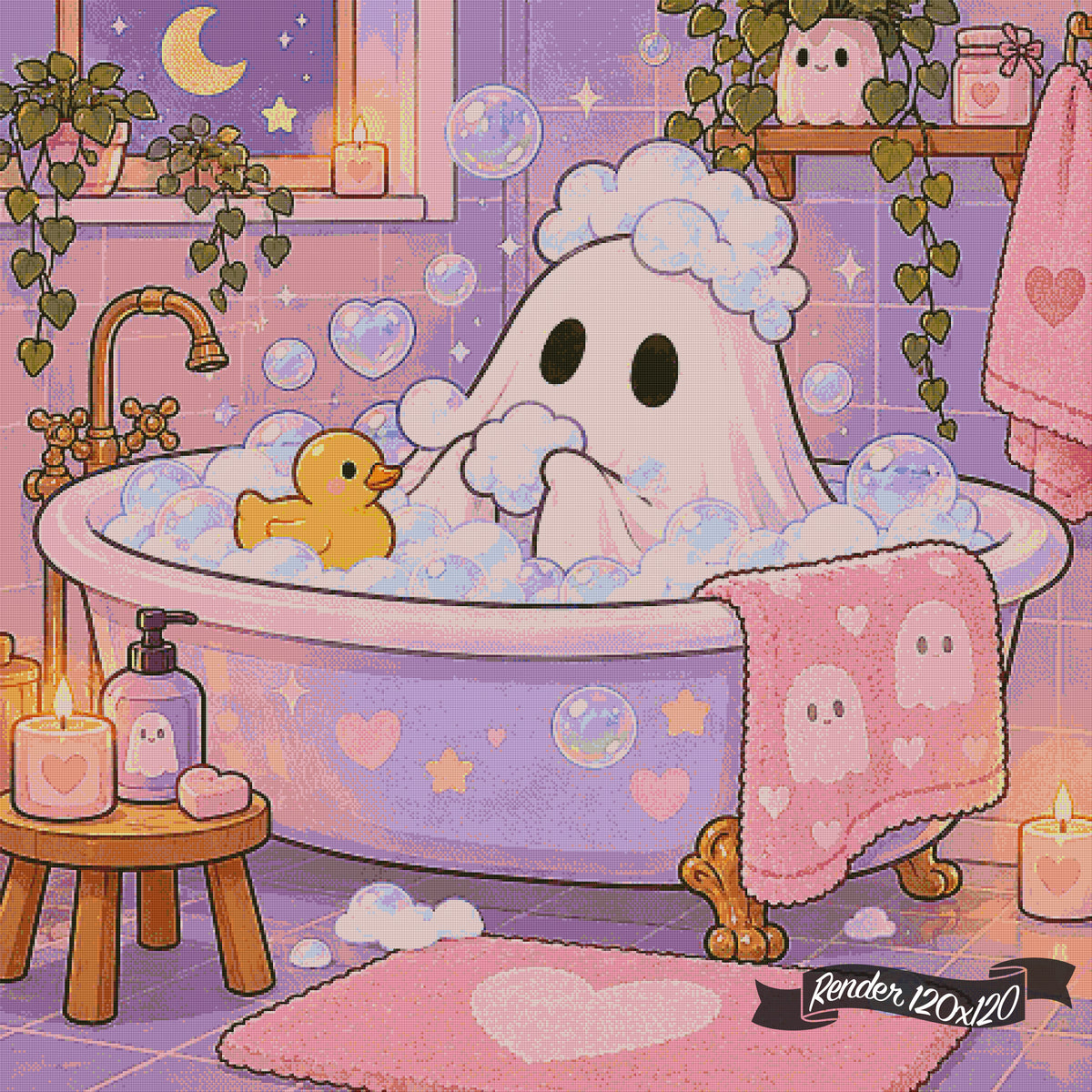 Boo’s Bubble Bath ©The One With The Diamond Art