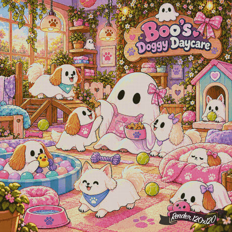 Boo's Doggy Daycare ©The One With The Diamond Art