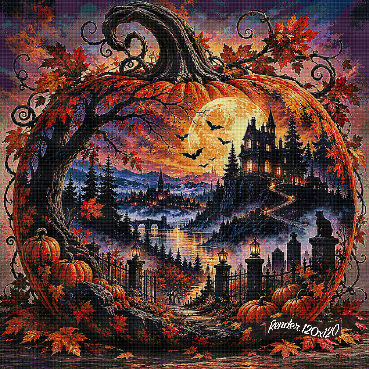 The Pumpkin Portal ©The One With The Diamond Art