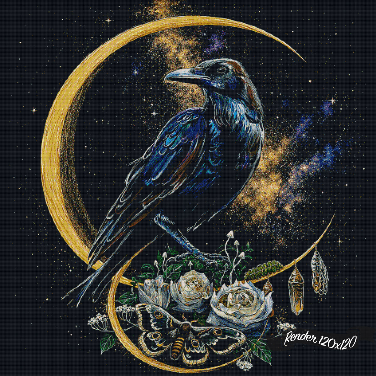 Raven Beneath The Crescent Moon ©Silvia Popescu