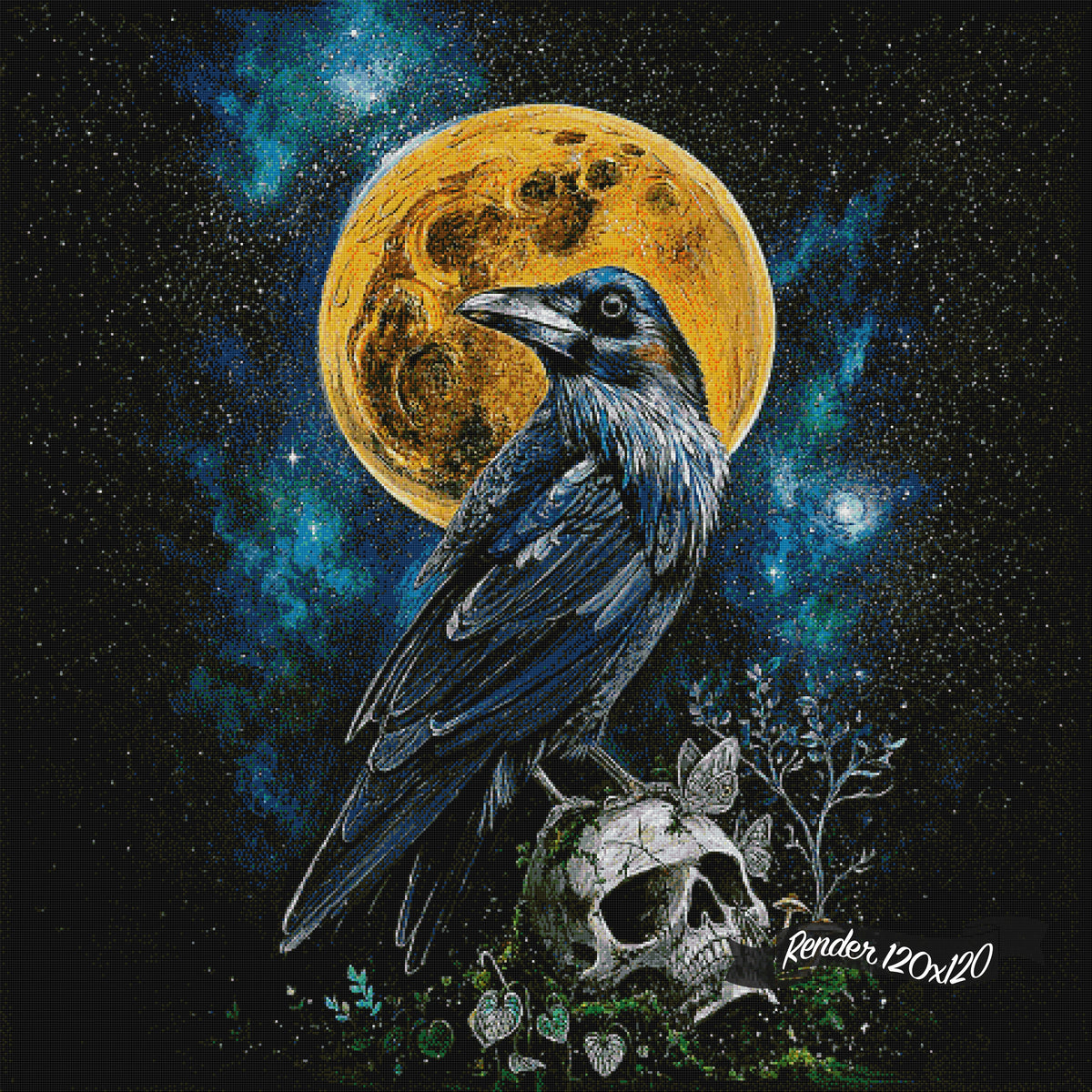 Raven Under Golden Moon ©Silvia Popescu