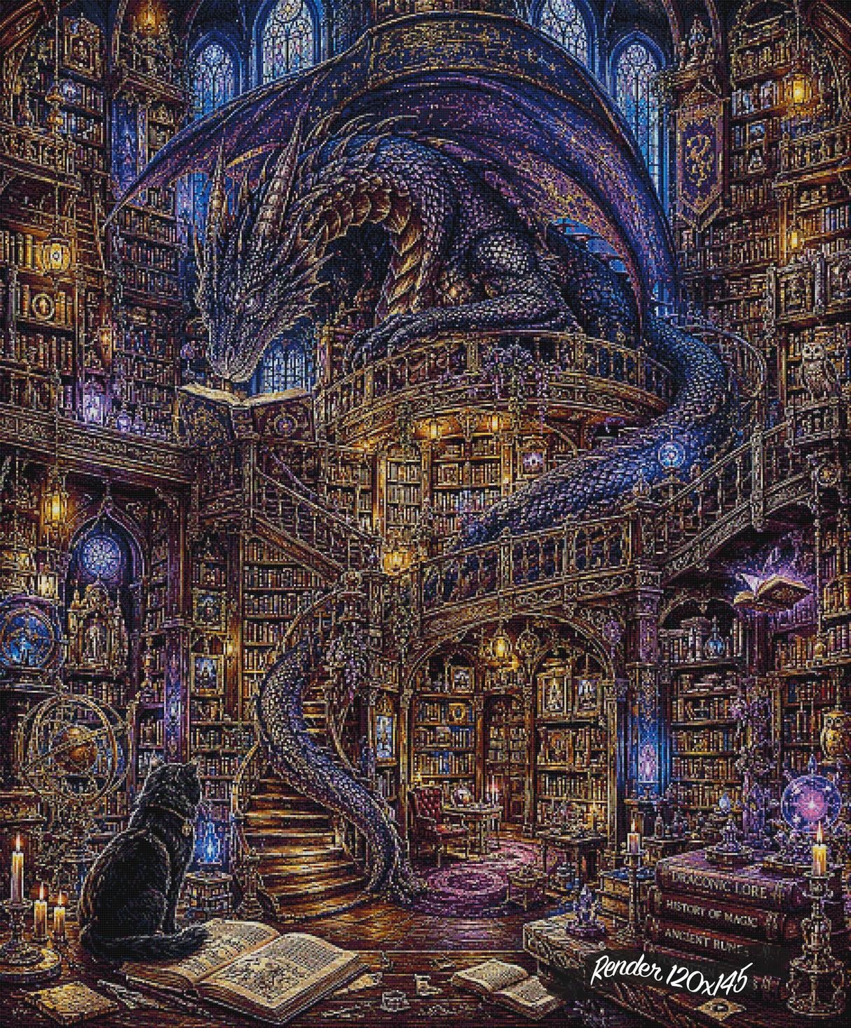 Dragon Guardian Of The Arcane Library ©The One With The Diamond Art