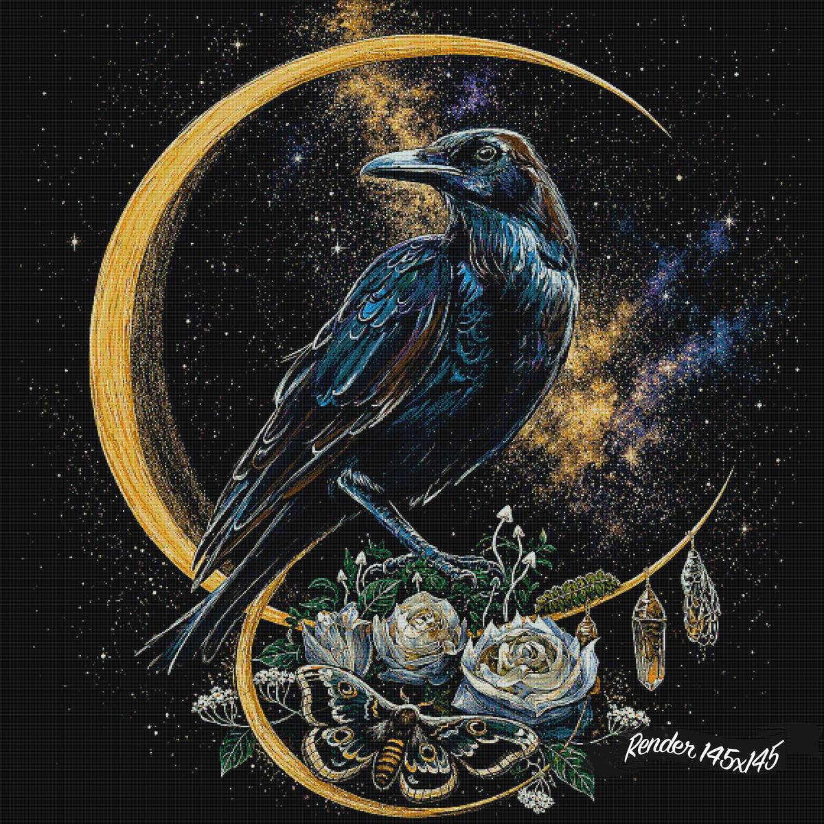 Raven Beneath The Crescent Moon ©Silvia Popescu