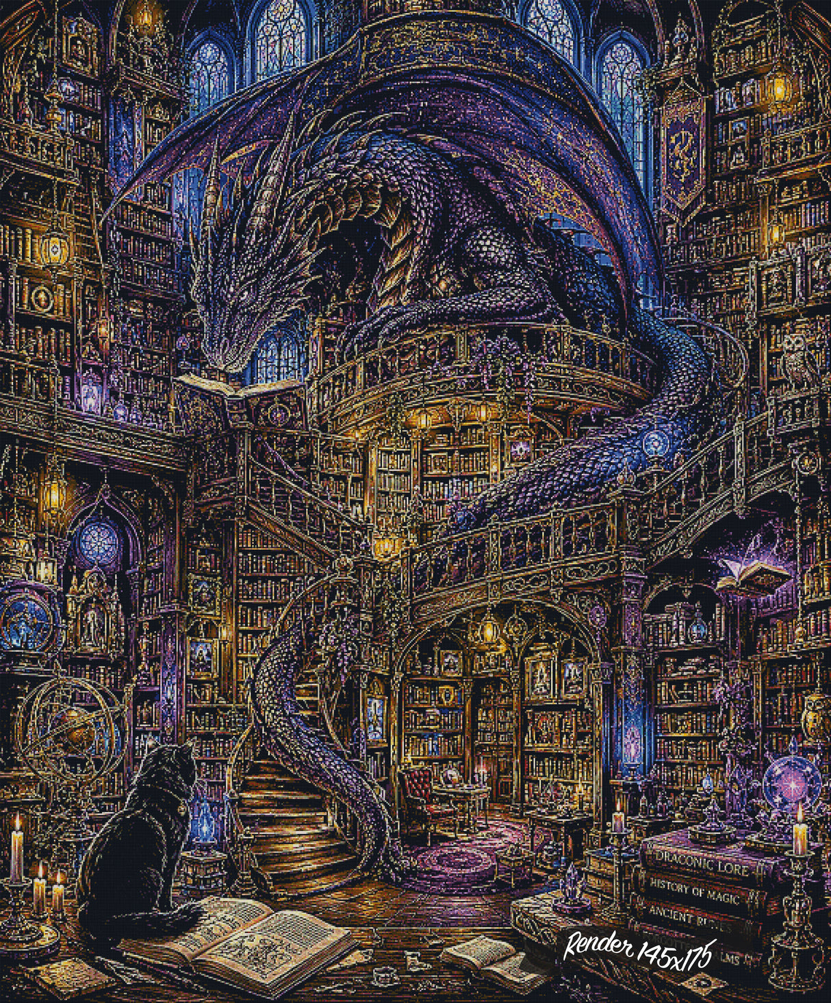 Dragon Guardian Of The Arcane Library ©The One With The Diamond Art