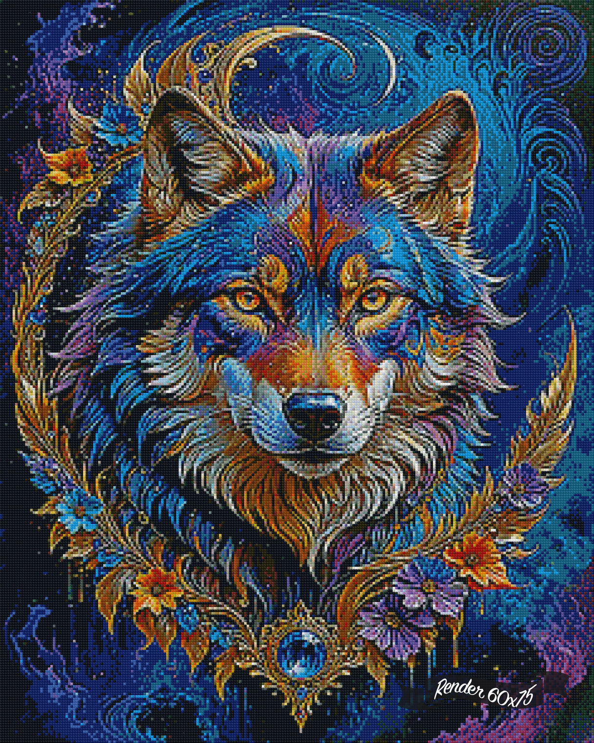 Bluesy Wolf Motif ©CajunBeauty