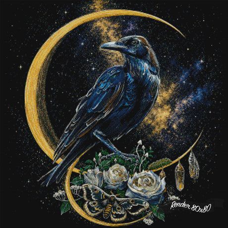Raven Beneath The Crescent Moon ©Silvia Popescu